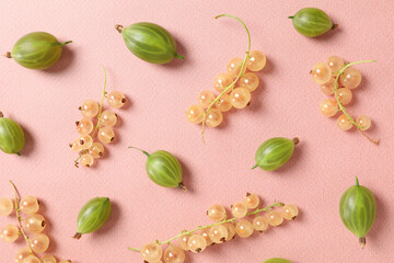 Concept of fresh food, berries, top view