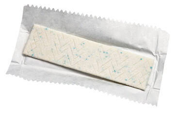 Chewing gum plate on wrapping paper isolated on transparent background - 581374179