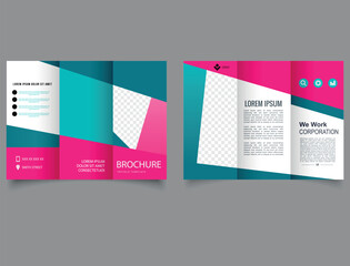 Abstract trifold brochure template. Corporate brochure, trifold template design Vector file
