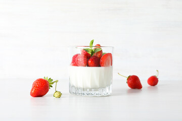 Delicious and sweet dessert - Panna Cotta, composition for tasty dessert concept