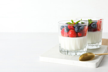 Delicious dessert - Panna Cotta, space for text