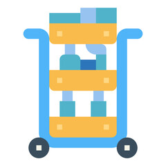 trolley flat icon style