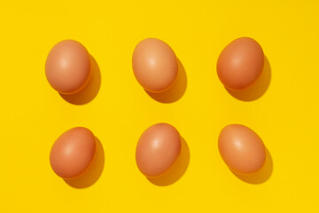 Ingredient for cooking dishes- eggs, top view