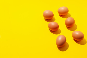 Ingredient for cooking - eggs, space for text