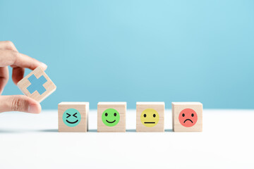 Mental health assessment with plus insurance health care icon. Thinking boost energy or fresh wellness emotional wellness,world mental health day lifestyle of life caregiver concept.