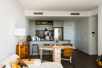 Inside of trendy Sydney apartment, livingroom