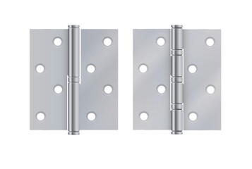 Section of steel door hinges. Door hinges vector