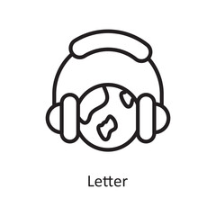 Music World  Vector Outline icon Design illustration. Music Symbol on White background EPS 10 File