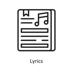 Mp3 Audio Vector Outline icon Design illustration. Music Symbol on White background EPS 10 File