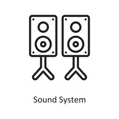 Sound System Vector Outline icon Design illustration. Music Symbol on White background EPS 10 File
