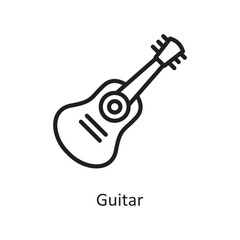 Guitar Vector Outline icon Design illustration. Music Symbol on White background EPS 10 File