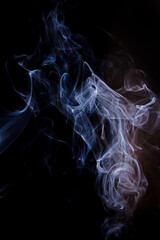 Smoke motion on black background.