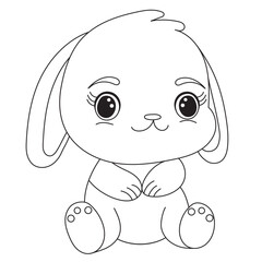 bunny, rabbit character childrens coloring book