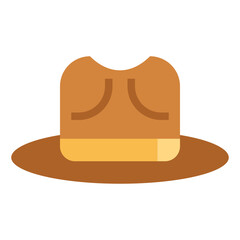 detective hat flat icon style