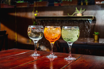 glasses of cocktails