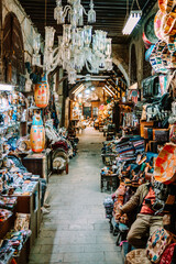 Alley in Khan el-Khalili in Cairo Egypt