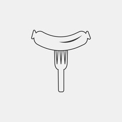 Sausage and fork vector icon illustration sign
