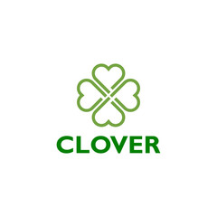 Clover lucky logo design icon isolated on white background