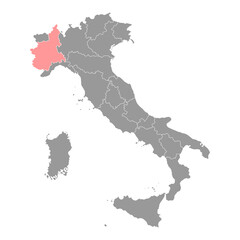 Piedmont Map. Region of Italy. Vector illustration.
