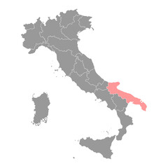 Puglia Map. Region of Italy. Vector illustration.