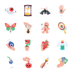 Set of Magic Flat Stickers 

