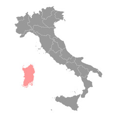 Sardinia Map. Region of Italy. Vector illustration.