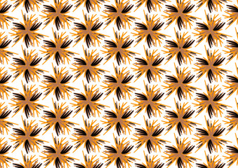 brown and beige flower repeat pattern, replete image, design for fabric printing