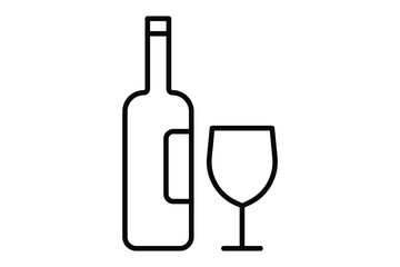 Cocktail and beverage icon illustration. icon related to alcohol. outline icon style. Simple vector design editable
