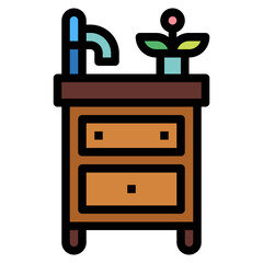 wash basin filled outline icon style