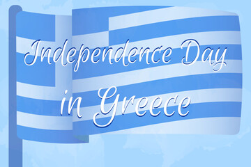 Banner or poster for Greece Independence Day. Greece, flag banner design, vector  - obrazy, fototapety, plakaty