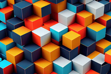 Pattern cube background. Generative Ai