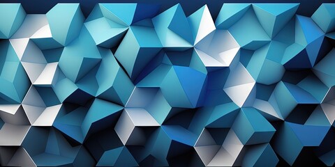 Blue background with abstract geometric pattern, Generative AI