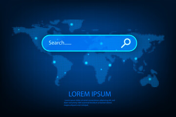 Vector search concept. Technology abstract banner background.