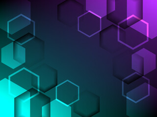 Abstract technology geometric hexagon cybersport, hexagonal gaming vector tech background.