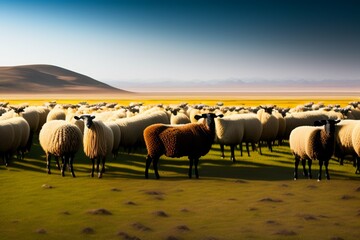 sheep in the field ai generative
