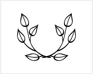 Wreath icon isolated. Eco clipart. Branch with leaf. Frame, border. Vector stock illustration. EPS 10