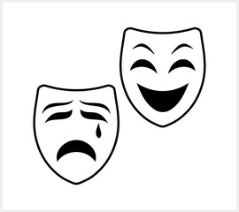 Theatre mask clipart Sketch  vector stock illustration EPS 10