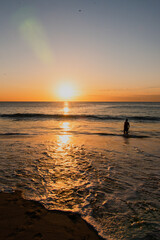 Fototapeta premium Sunrise over ocean beach, Sydney Australia