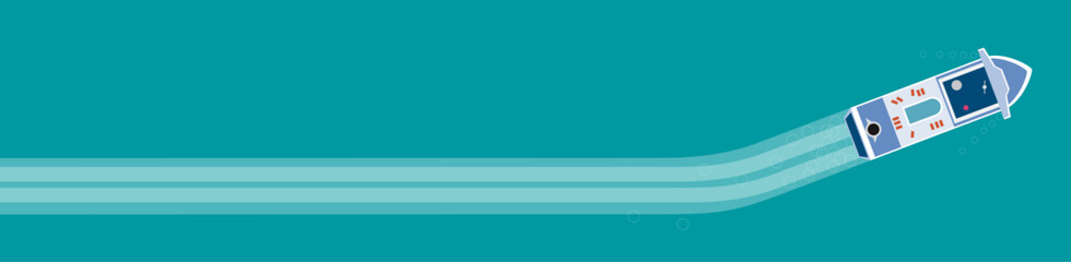 cruise ship or ferry, vector banner for travel agency, sea summer vacation