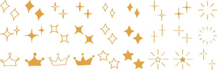 使いやすい　かわいい　手書き　キラキラ　セット