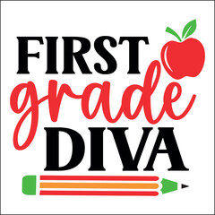 First Grade Diva Svg