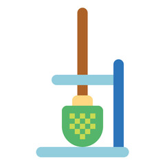 toilet brush flat icon style