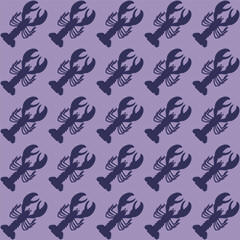 Fototapeta premium Abstract Retro Lobsters Diagonal Lineup Minimal Seamless Vector Pattern Trendy Fashion Colors Perfect for Allover Fabric Print Interior Decoration Outdoor Textile or Mens Swimwear