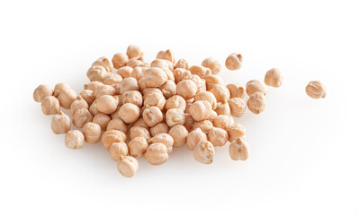 Chickpeas isolated on white background