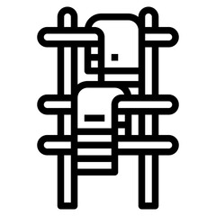 towel stand line icon style