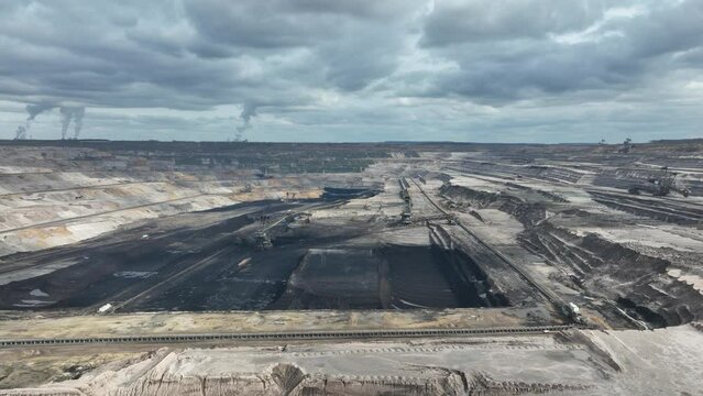 A stunning bird's-eye view of a massive open-pit browncoal mine in Germany.
