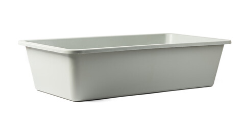 Plastic storage box on a white background