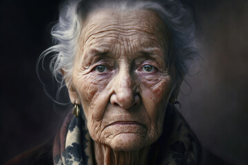 Portraits of lovely elderly retired women, highlighting their grace and wisdom through their life stories and experiences., generative ai