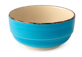 Empty ceramic bowl isolated on white background