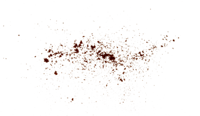 roasted coffee powder splashes isolated